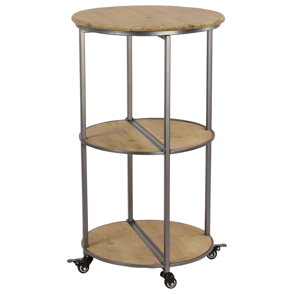 Light Brown Metal Bar Cart J623