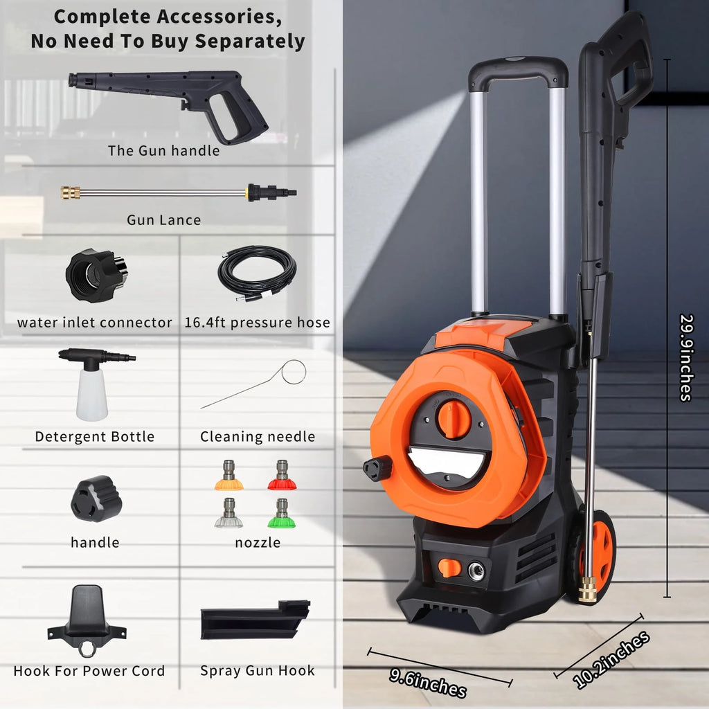 Electric Pressure Washer with 4 Quick Connect Nozzles 2.0GPM 1800W A537718