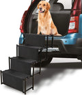 Black 4 Steps Metal Fram Folding Dog Car Ramp with Shoulder Strap C384405