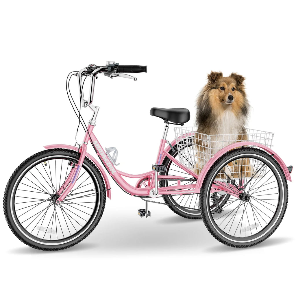 26 Big 3 Wheels Adult Tricycle with Large Basket & Bell S322934