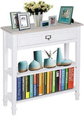 Skinny Console Table with Drawer and Shelves Grey Z704908