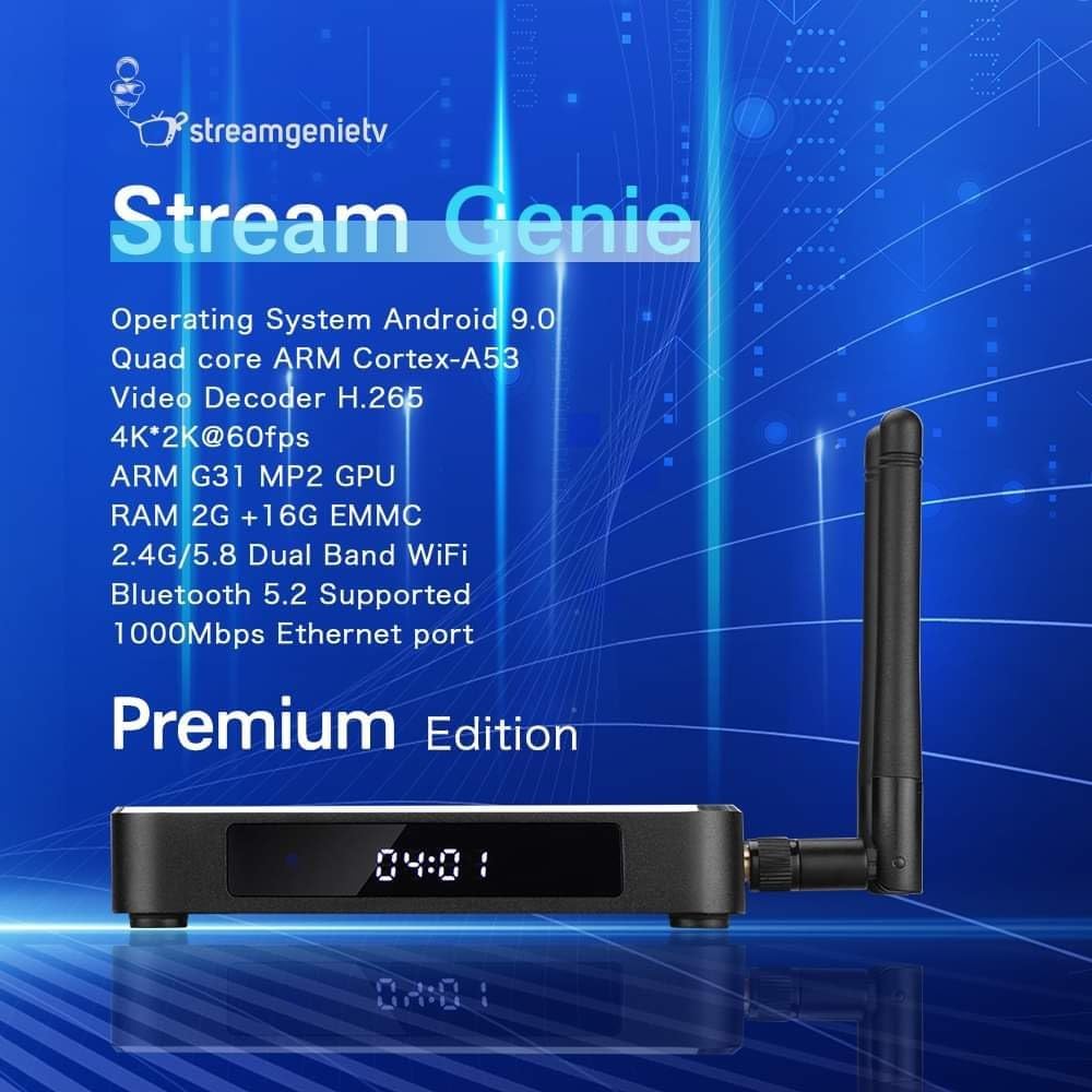 TV Stream Box with Dual WiFi Antenna and Remote D385021