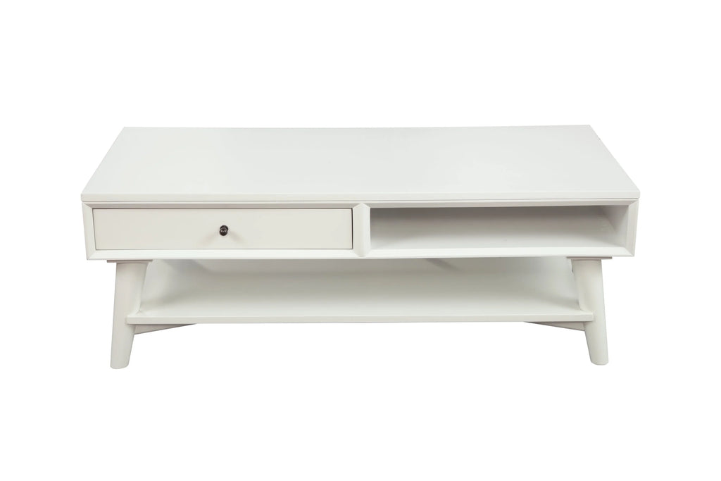 White 1 Drawer Wood Coffee Table T325