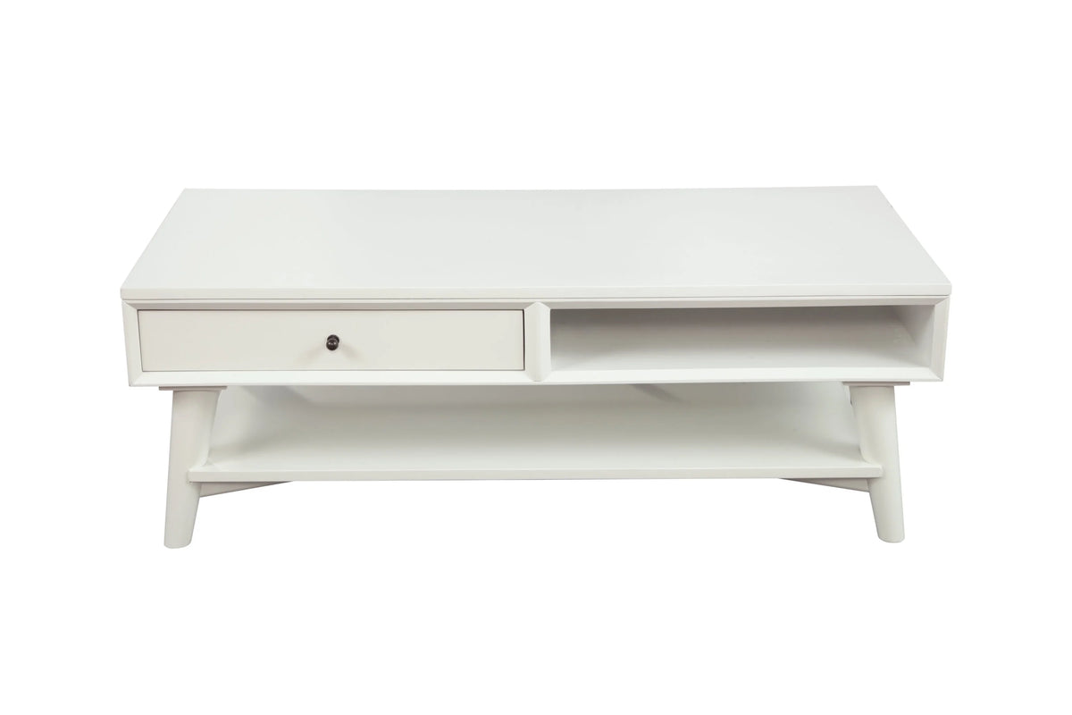 White 1 Drawer Wood Coffee Table T325