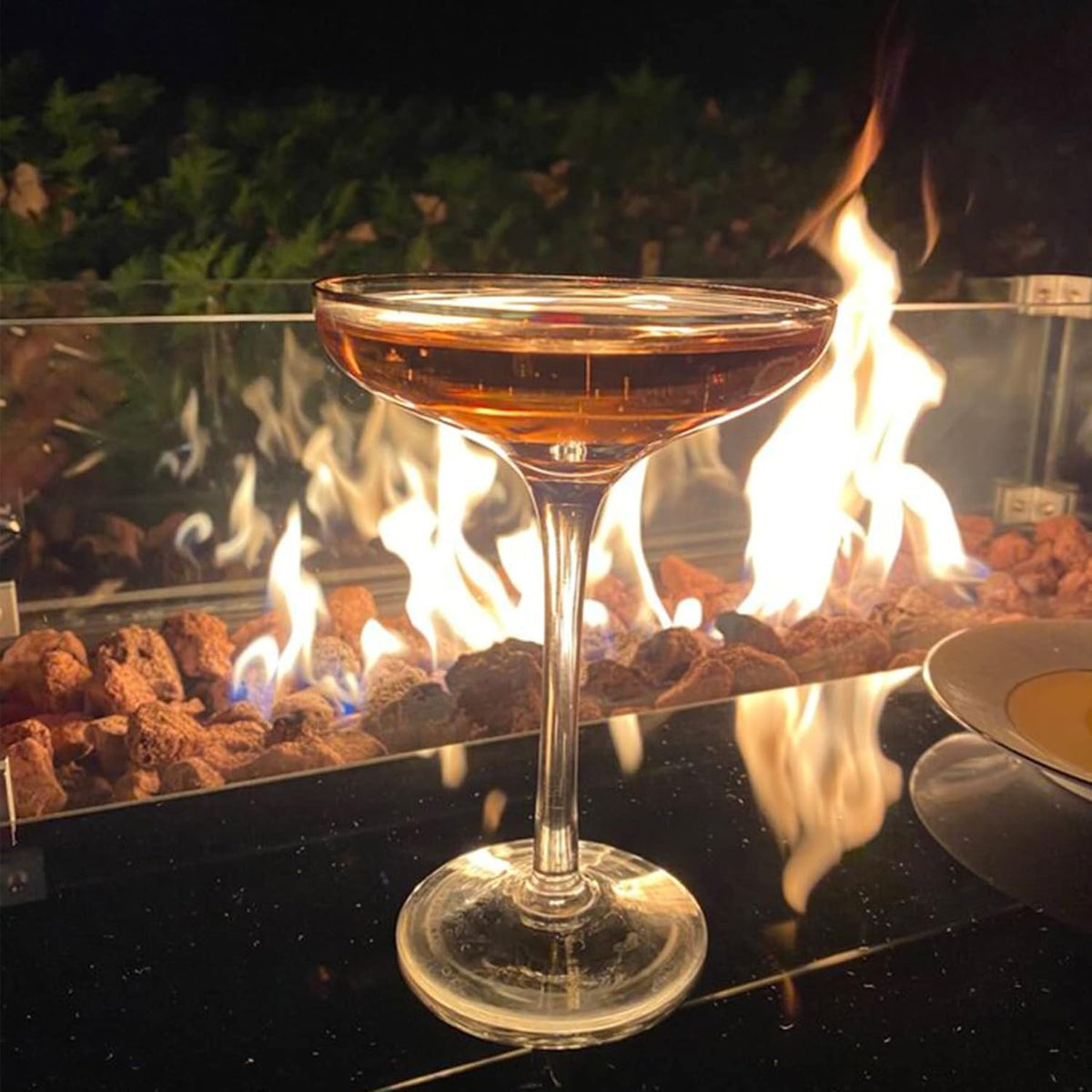 43 Inch 50,000 BTU Propane Fire Pit Table with Glass Wind Guard S37438
