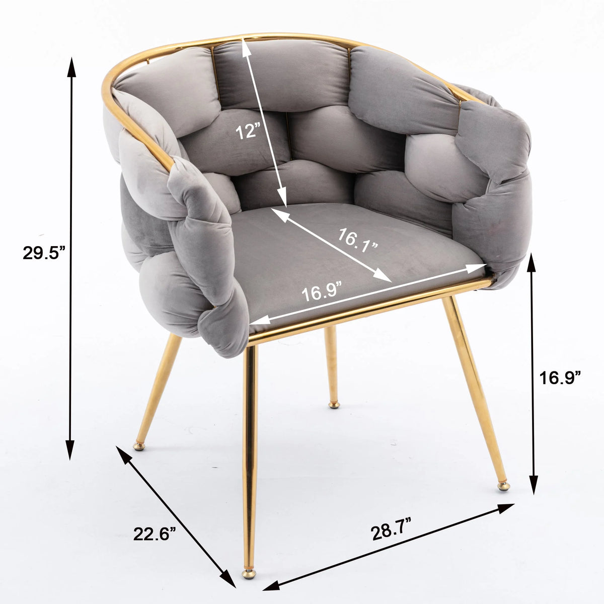 Gray Velvet Chair Y52727