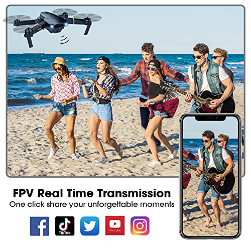 Foldable 1080P FPV Drone with 2 Batteries and Carrying Case H5488