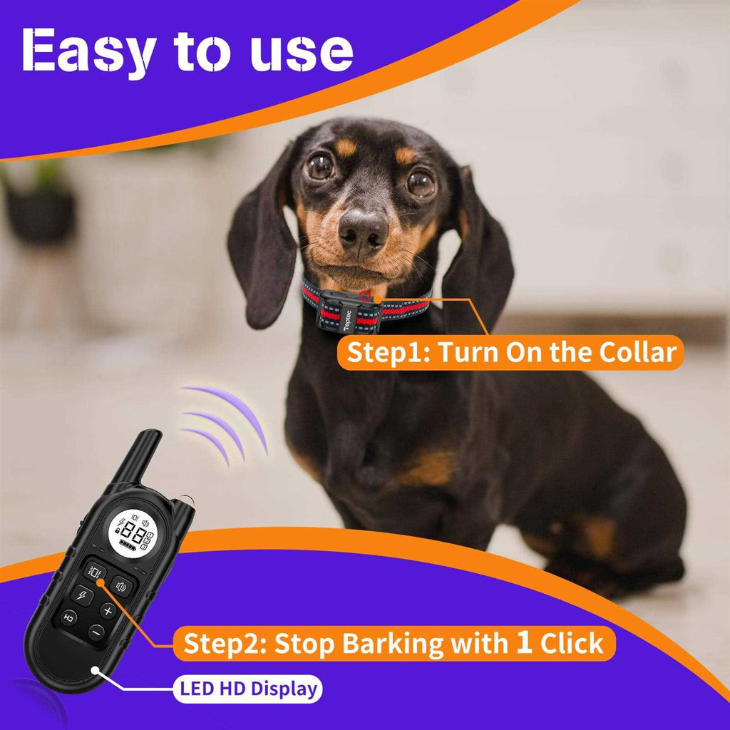 Smallest Lightest Anti Bark Training Collar for Small Dogs 5-15lbs T64019