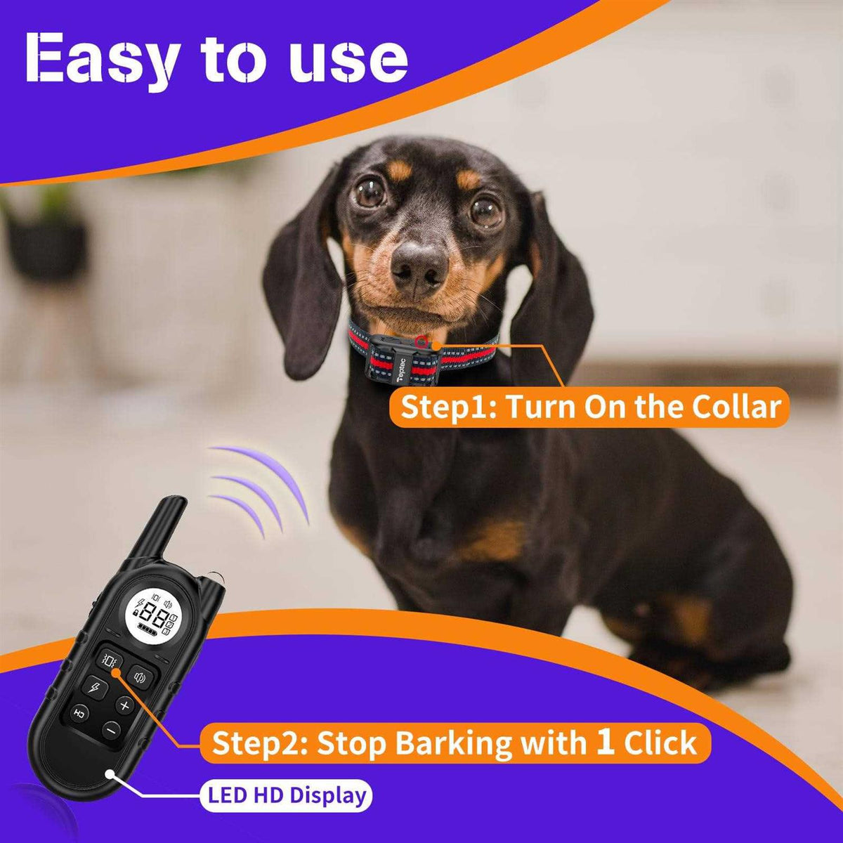 Smallest Lightest Anti Bark Training Collar for Small Dogs 5-15lbs T64019