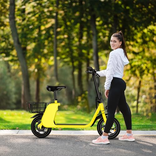 450W 36V Foldable Electric Scooter with Seat, 15.5MPH, 20 Miles Range, 265LB Max Load Z490980