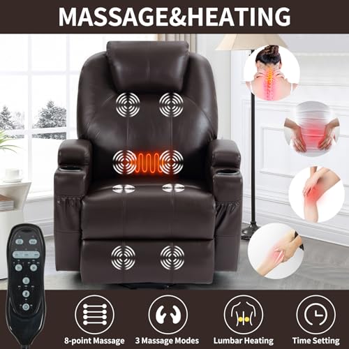 Black Power Lift Recliner Chair with Heat and Massage N541008