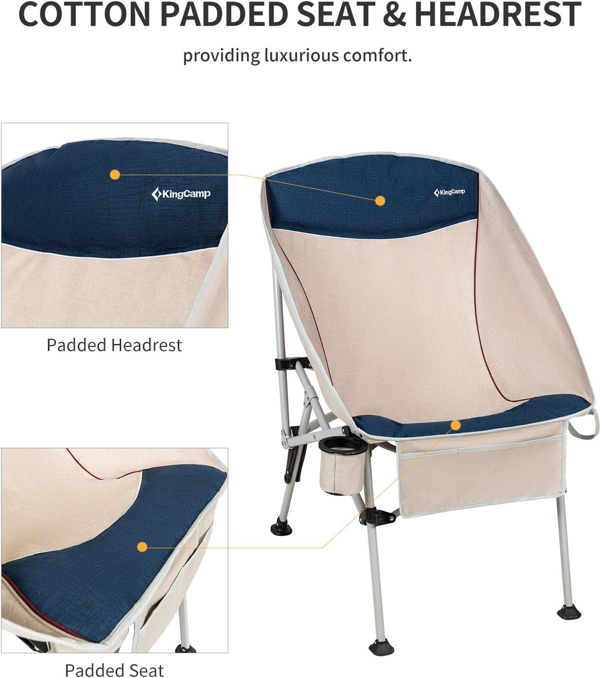 Folding Camping Chair with Cup Holder & Carry Bag O511574