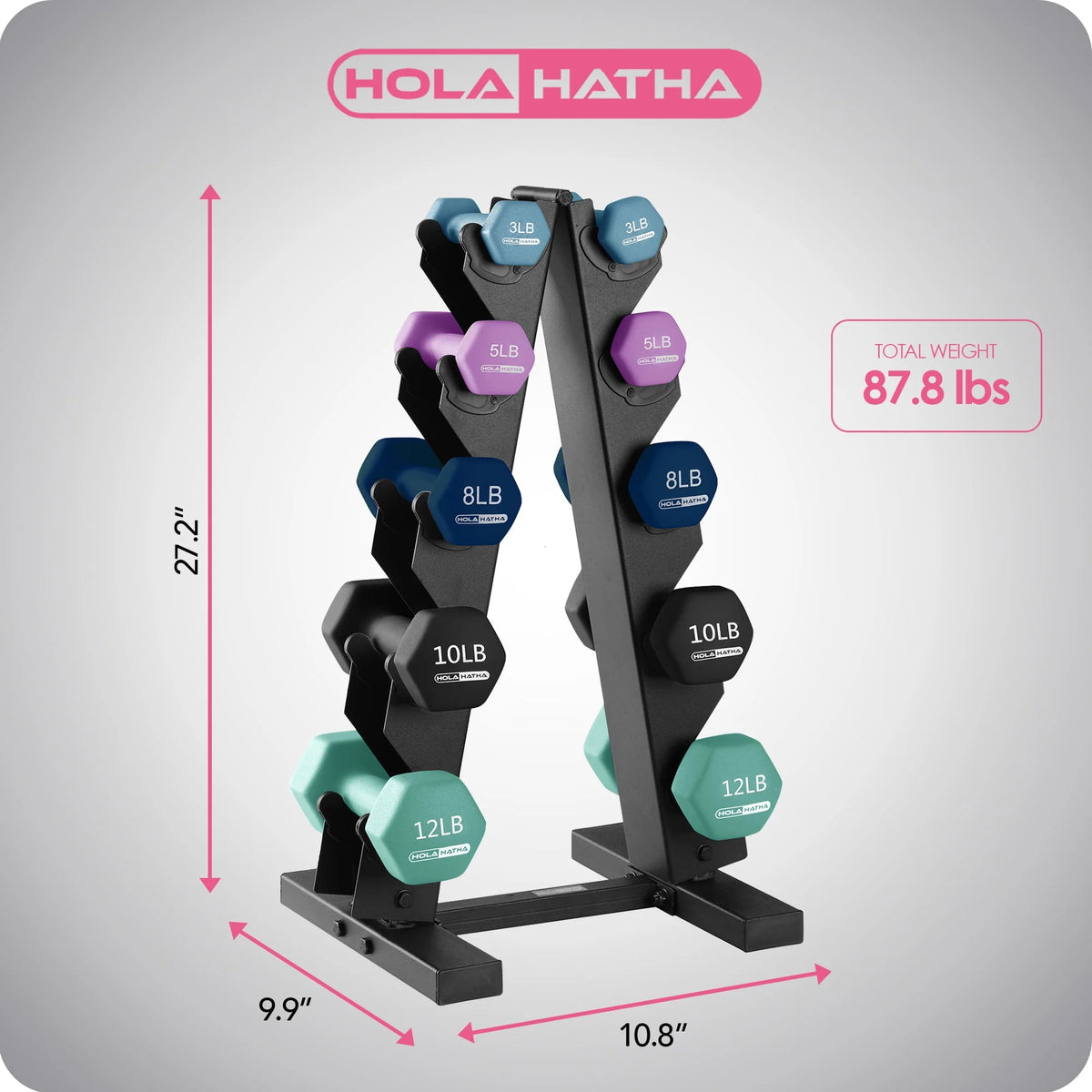 Neoprene Dumbbell Weight Set with Rack T5396