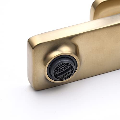 Brushed Gold Vessel Sink Faucet and Drain Combo R6205