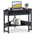 Black Corner Computer Desk with Storage Drawer T2179