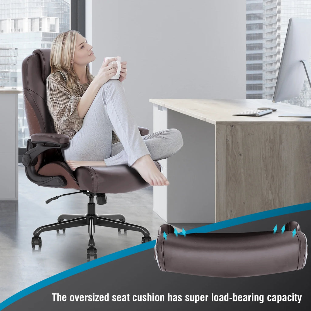 Ergonomic Big and Tall Office Chair Brown U51877