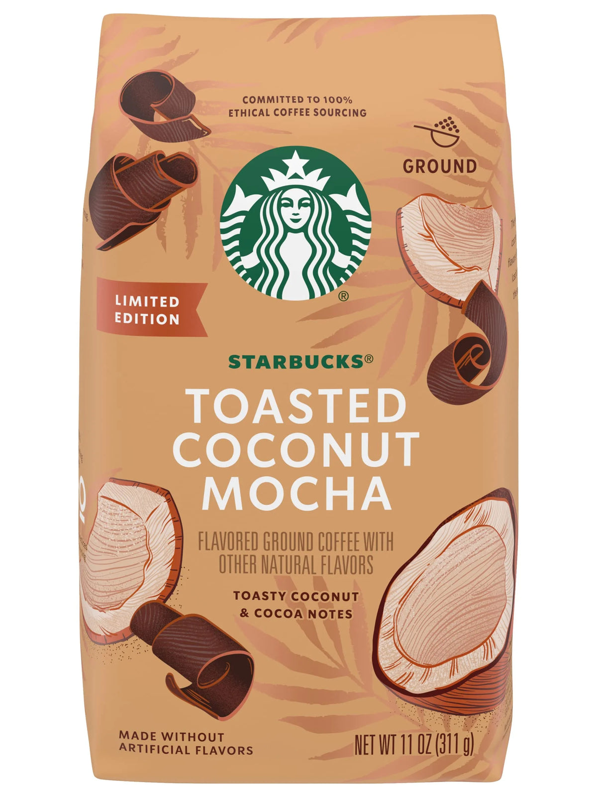 Toasted Coconut Mocha Ground Coffee, 11 Oz (Pack Of 2) G388