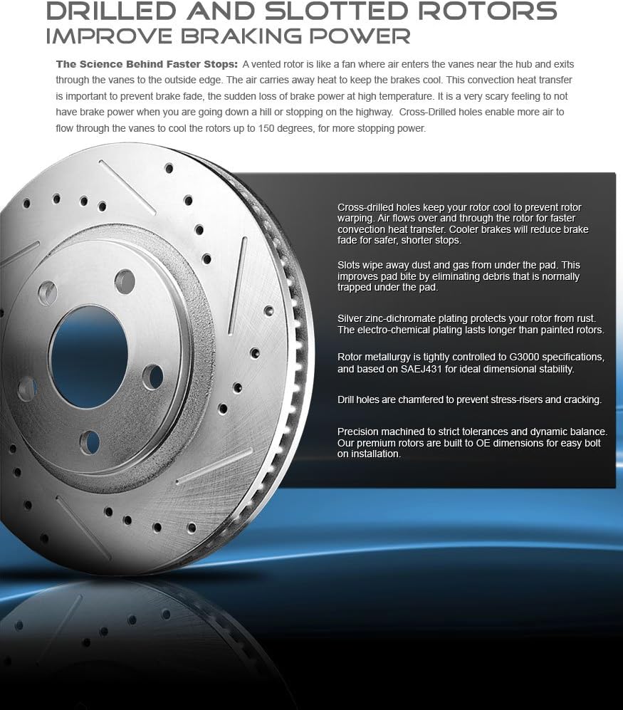 262mm 4 Lug Front Rotors + Ceramic Pads + Clips J222