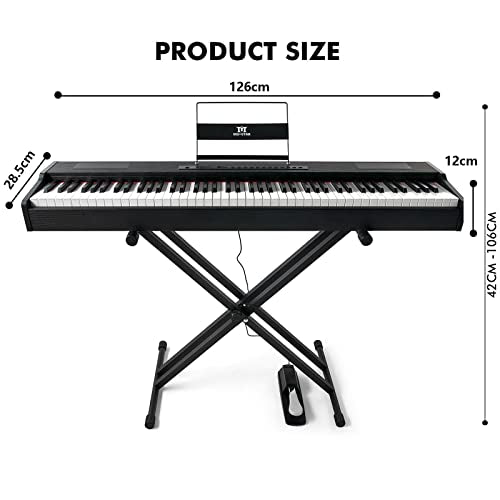 White 88 Key Weighted Hammer Action Digital Piano with Stand and Sustain Pedal H5682