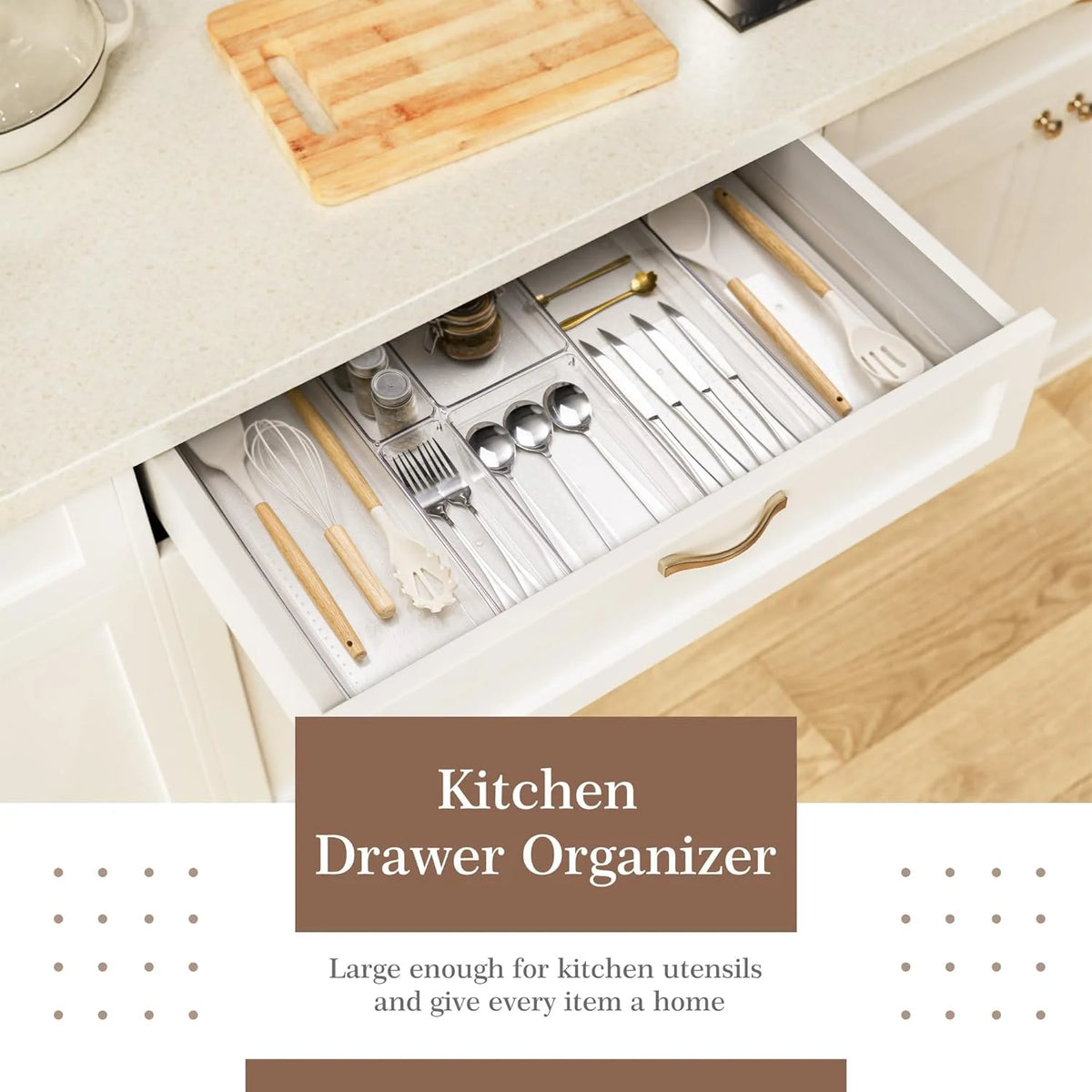 14 PCS Clear Plastic Drawer Organizer Set I8097