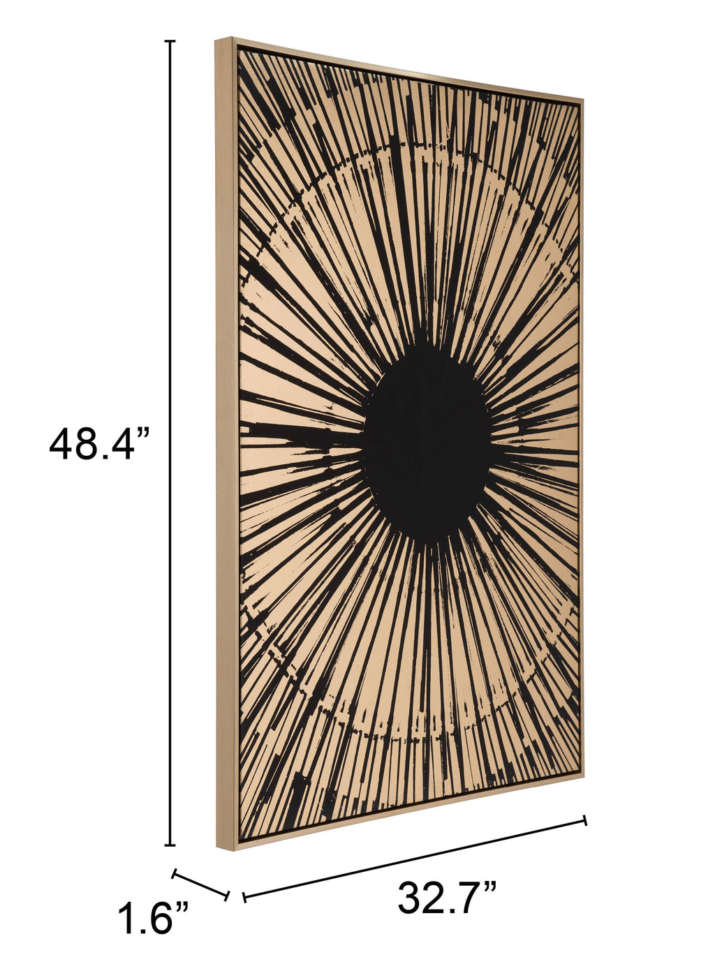 Canvas Black & Gold Sunburst T65494