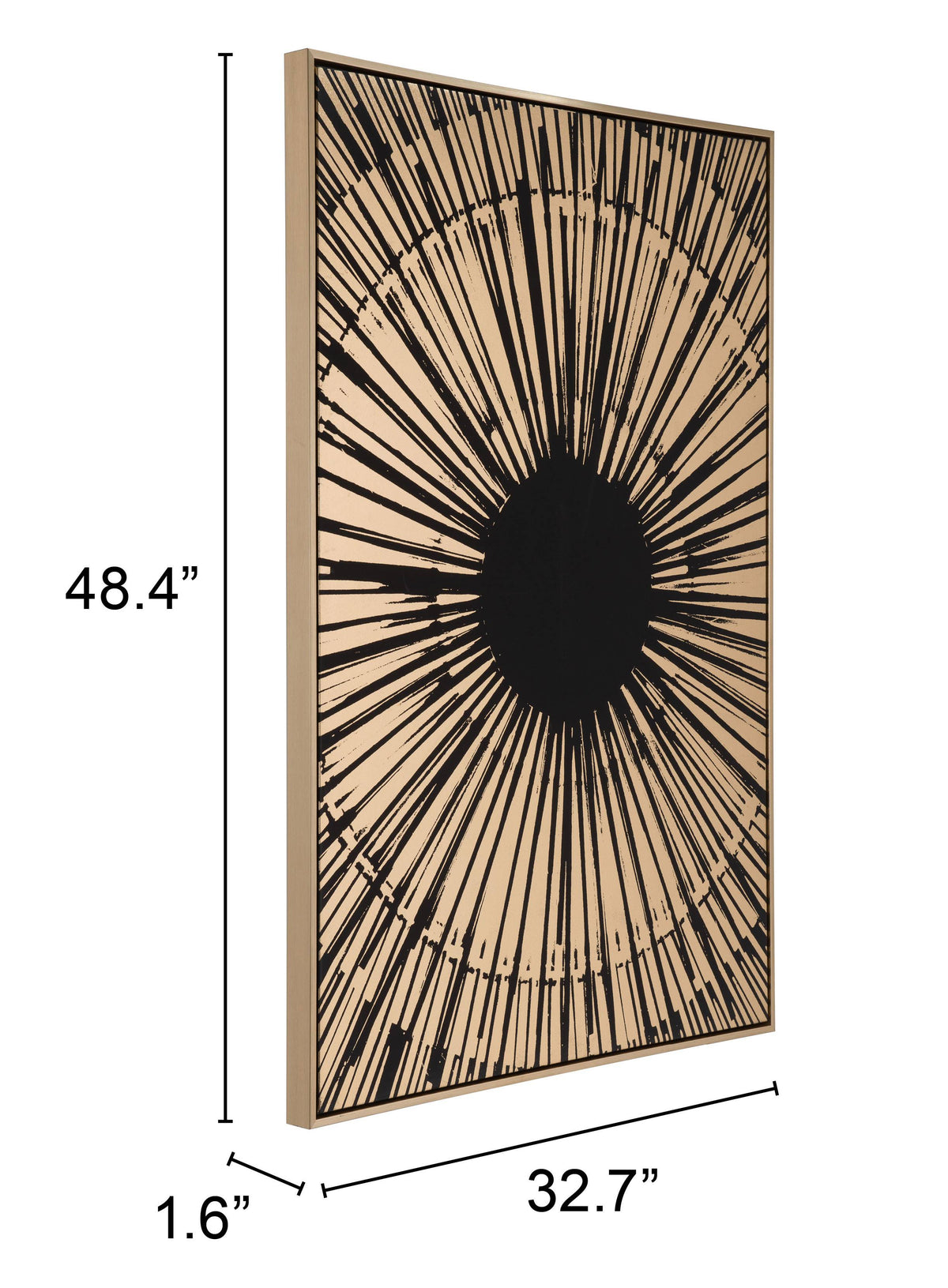 Canvas Black & Gold Sunburst T65494