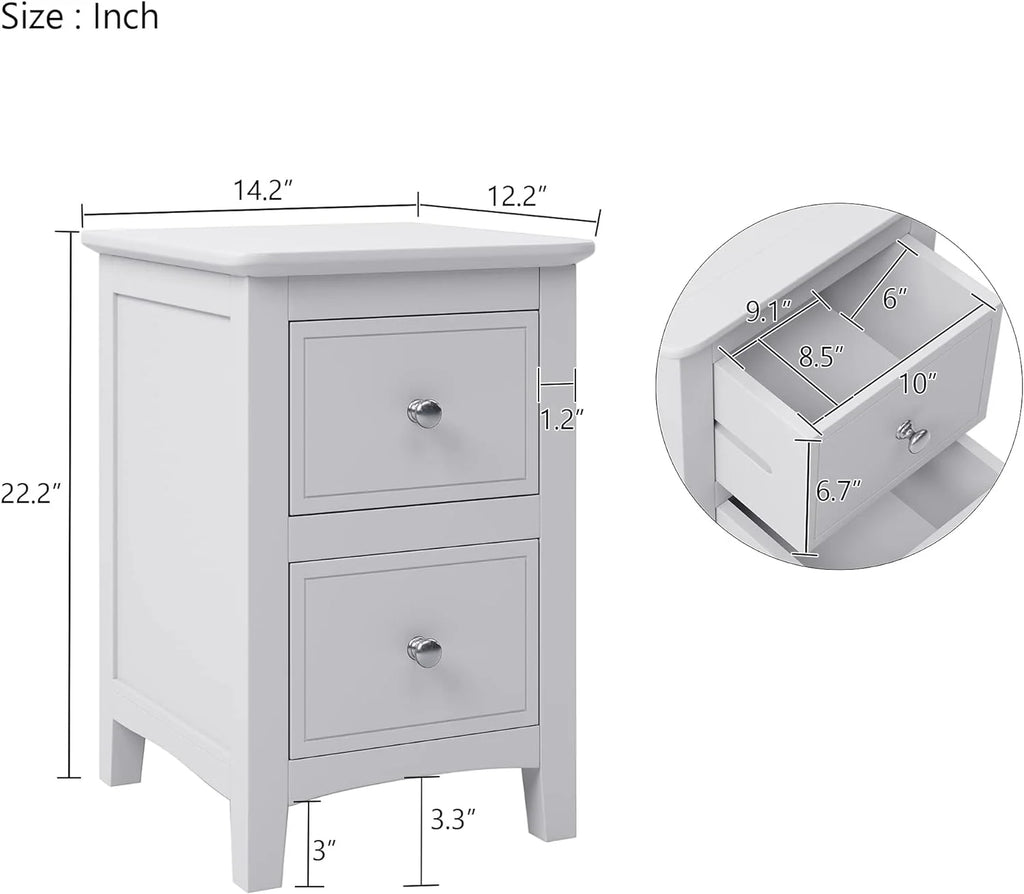 White Queen Size 5 Piece Wood Bedroom Furniture Set S33248