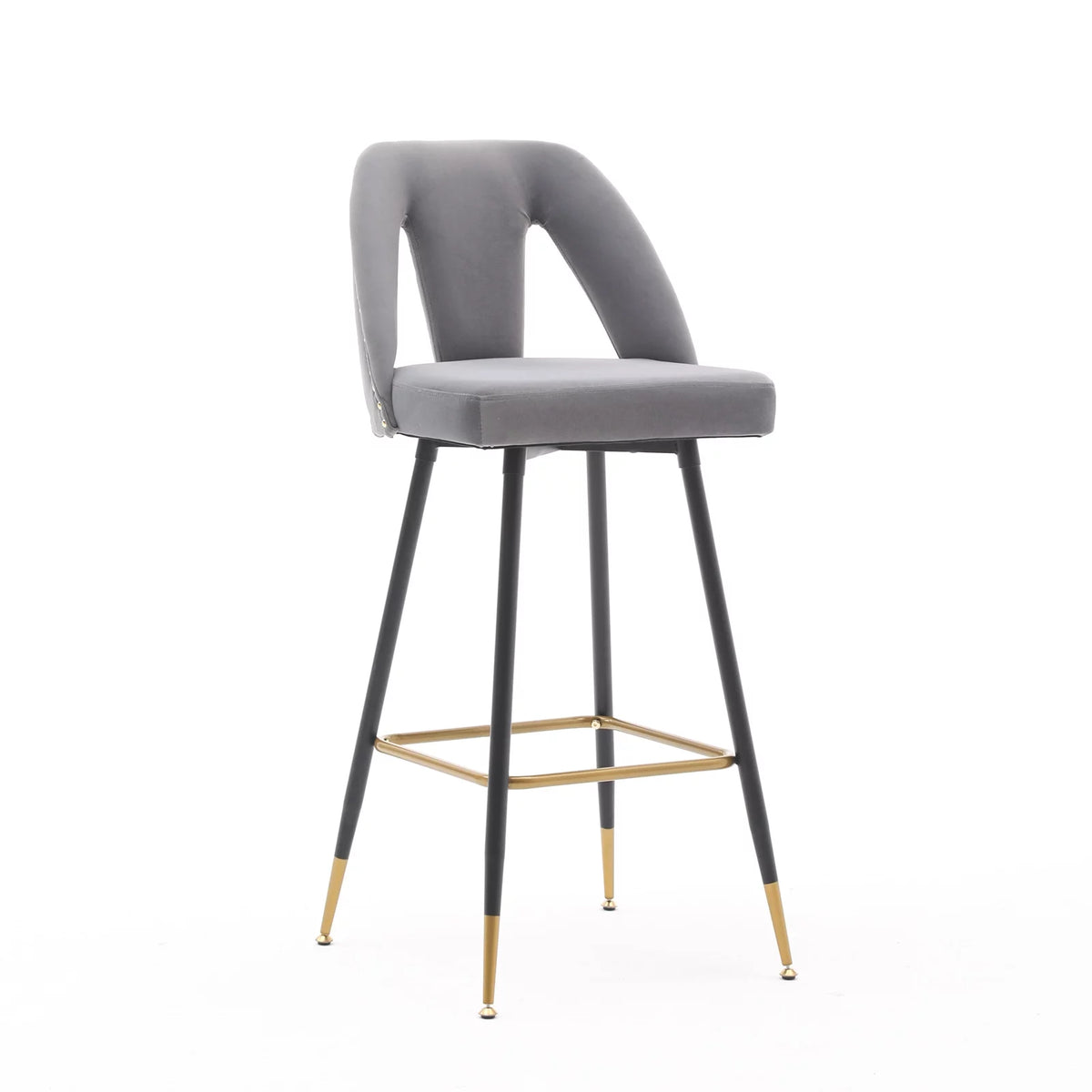 Velvet Upholstered Bar Stools with Back 30 inch Seat Height Set of 4 I643