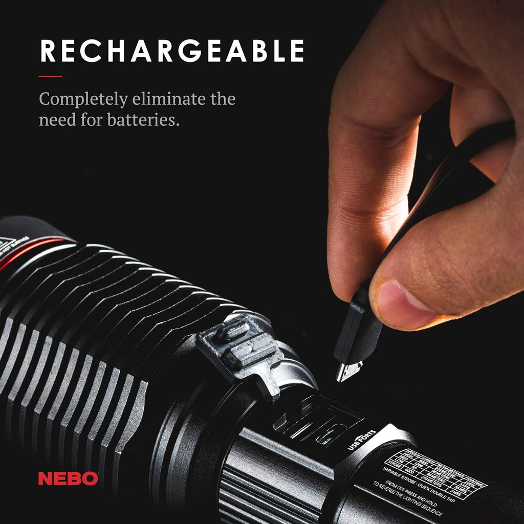Black LED Rechargeable Flashlight F509