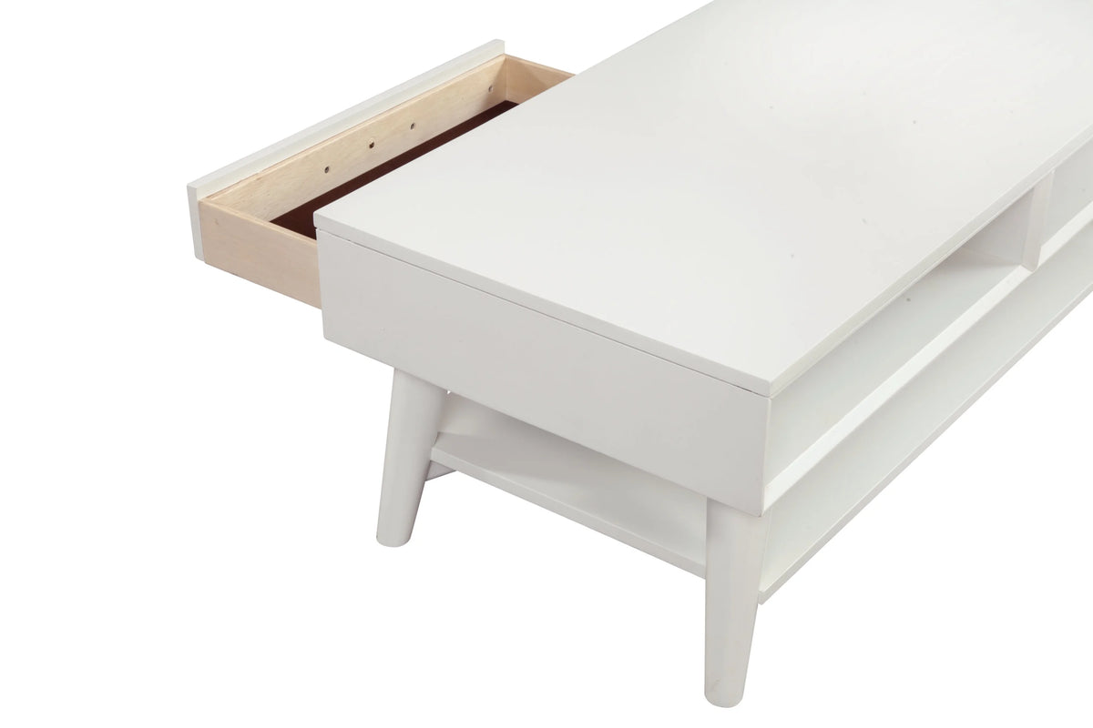 White 1 Drawer Wood Coffee Table T325