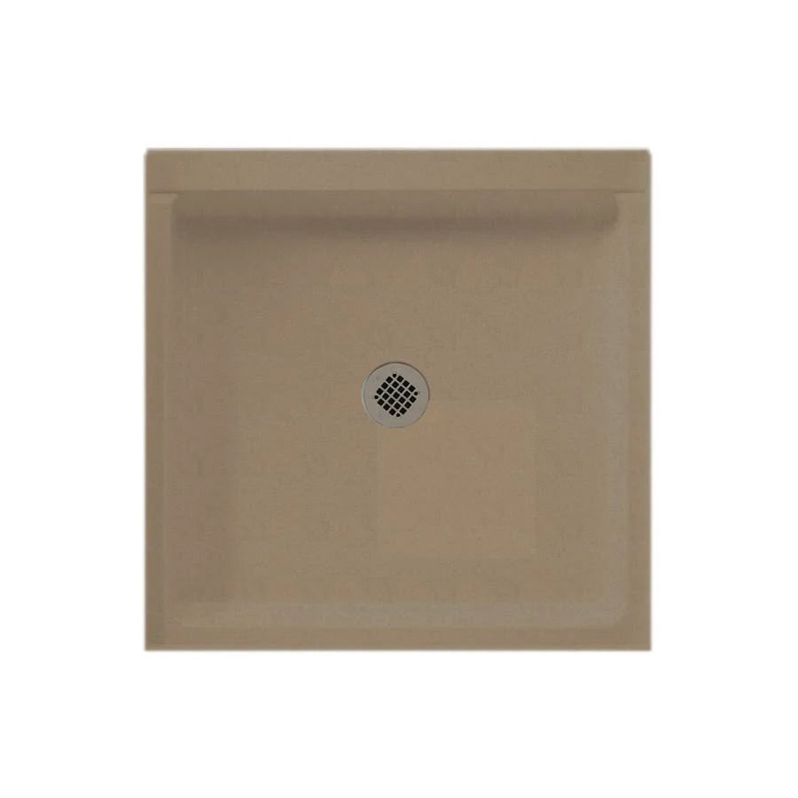 Solid Surface 32-in x 32-in Shower Base with Center Drain in Barley X287519
