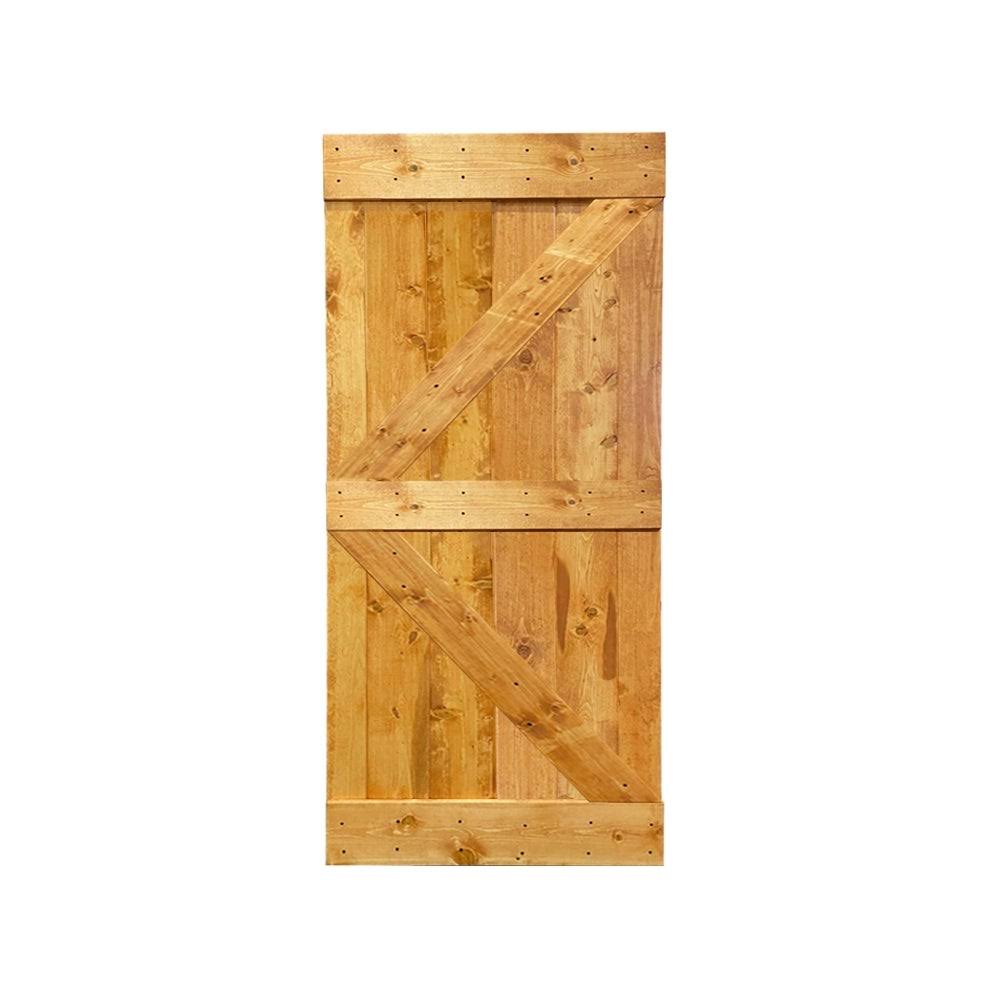 Sage Green Stained Solid Pine Wood Interior Sliding Barn Door Slab P534336
