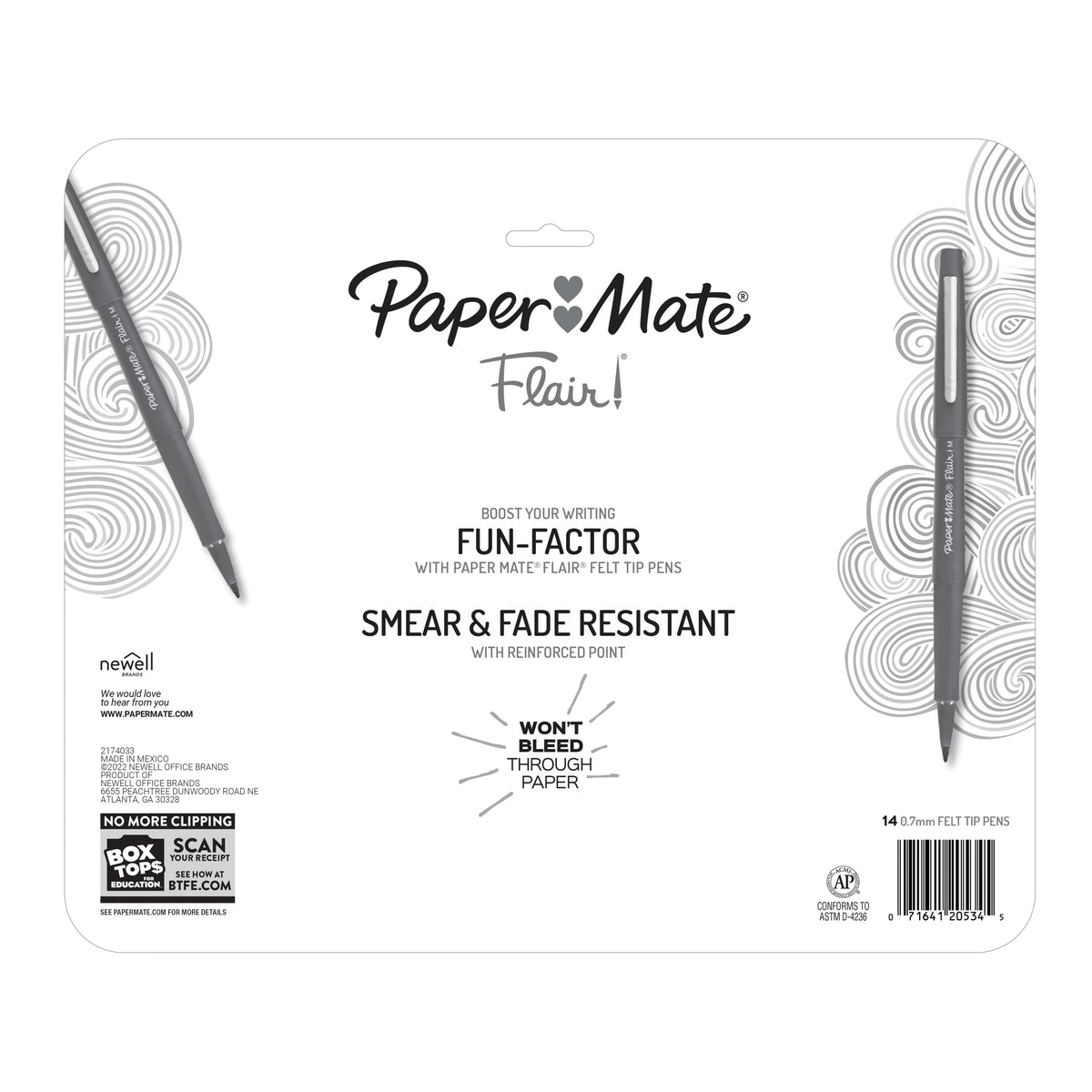 Felt Tip Pens Medium Point 0.7mm Assorted Colors 14 Count J985600