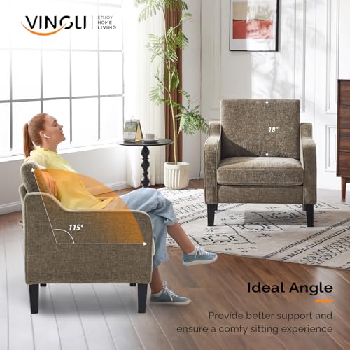 Beige Fabric Accent Armchair T528938
