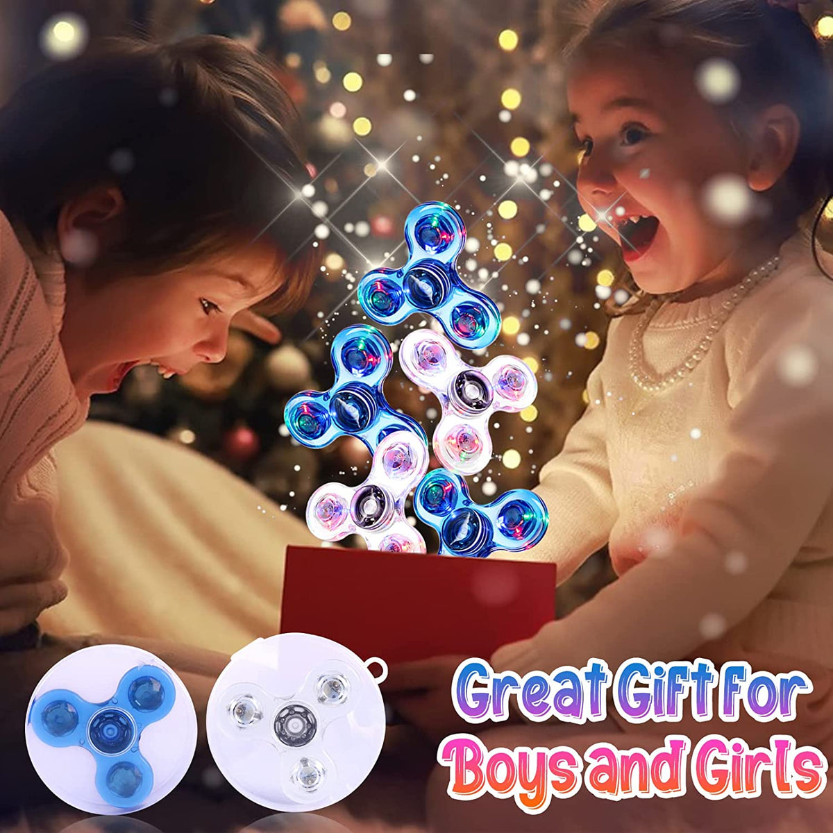 Glow in The Dark LED Fidget Spinners 2 Pack G8014