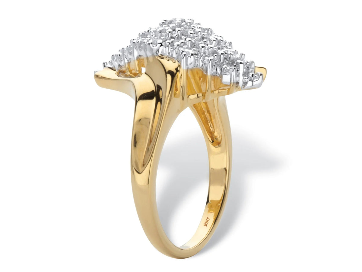Round Diamond Cluster Ring in Solid 10k Yellow Gold Q671995