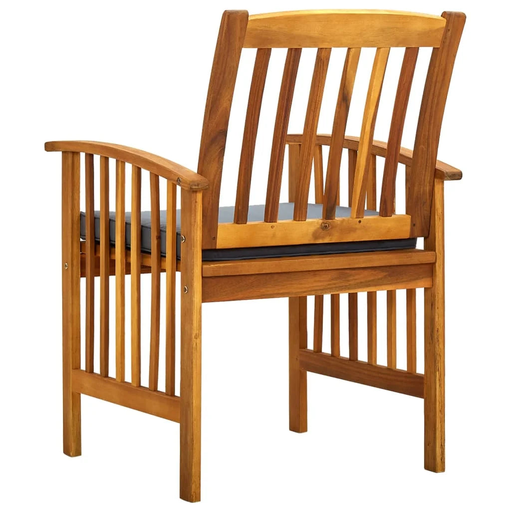 6 pcs Solid Wood Acacia Patio Dining Chairs with Cushions Z6103