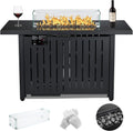43 Inch 50,000 BTU Propane Fire Pit Table with Glass Wind Guard S37438