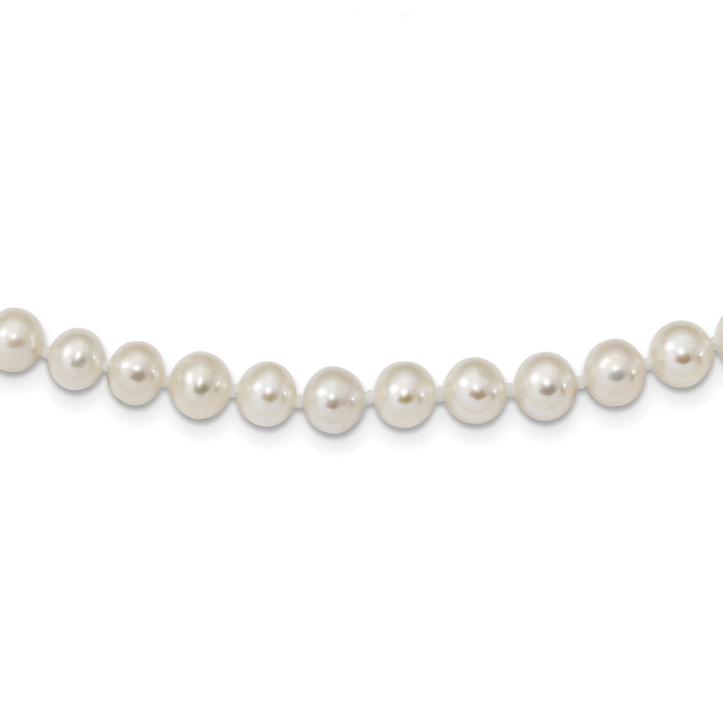 Sterling Silver Rhodium-plated White Freshwater Cultured Pearl Necklace N24027