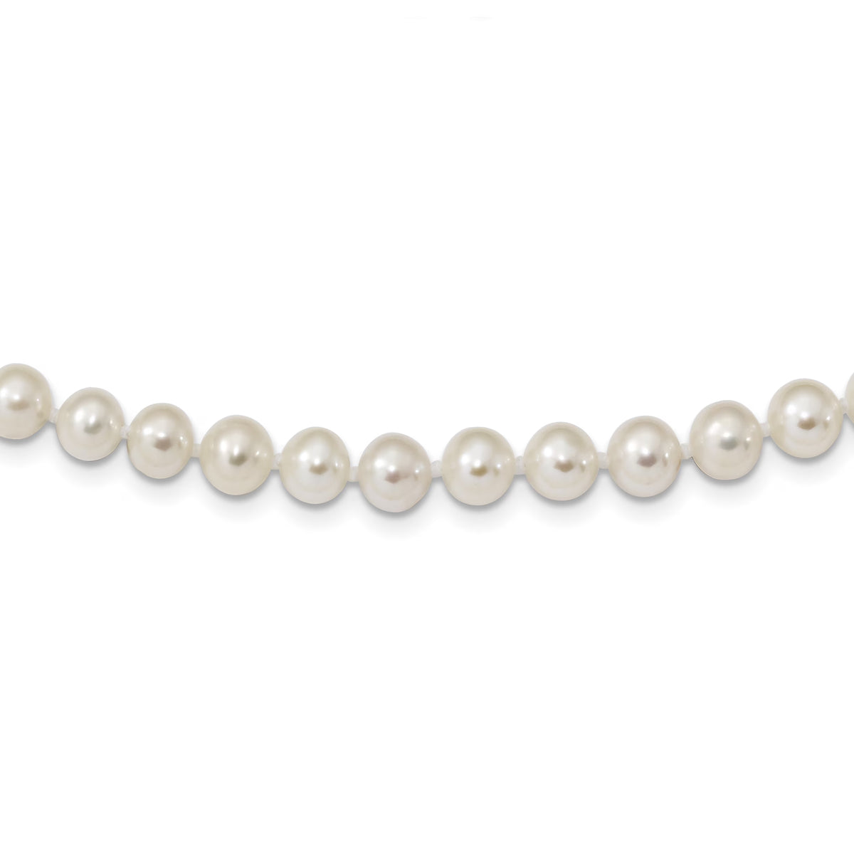 Sterling Silver Rhodium-plated White Freshwater Cultured Pearl Necklace N24027