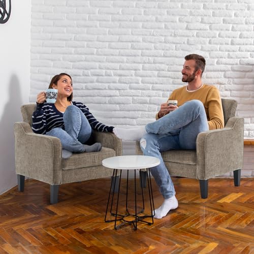 Beige Fabric Accent Armchair T528938