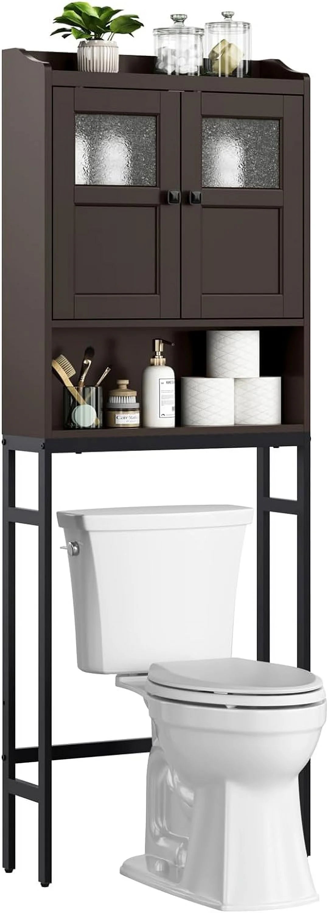 Over The Toilet Storage Cabinet with 2 Doors and Adjustable Shelf E881953