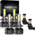 LED Headlight Bulbs, 9005 + 9006 High/Low Beam + 9006 Fog Light Bulbs, Pack of 6 Super White G610