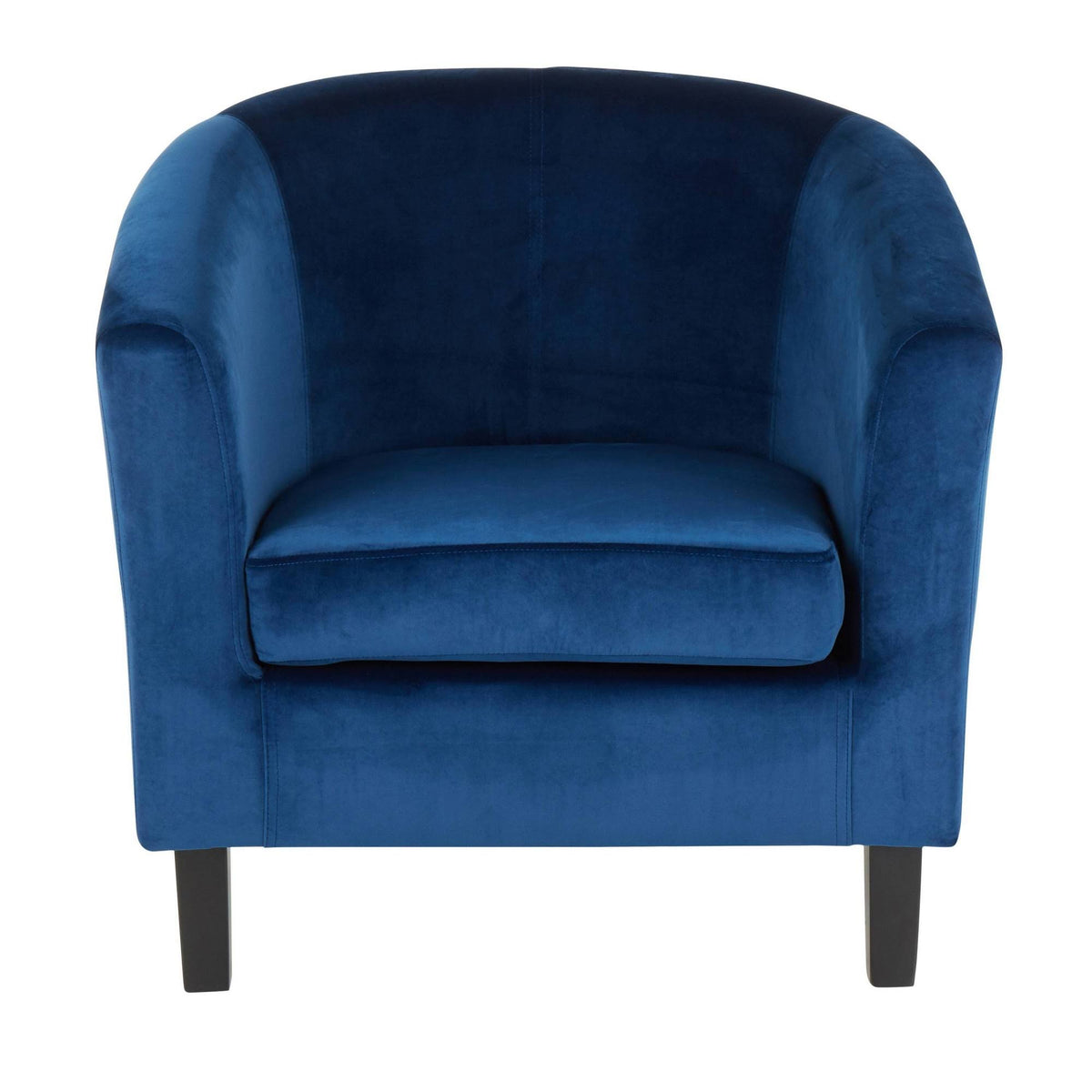 Blue Velvet Accent Chair with Black Wood Legs Y978