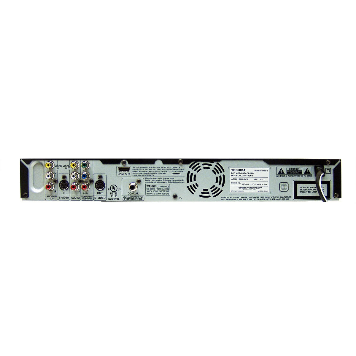 Used DVD Recorder with Remote and Cables J6838