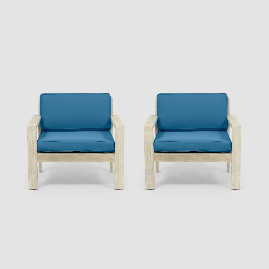 2pk Acacia Wood Club Chairs K130