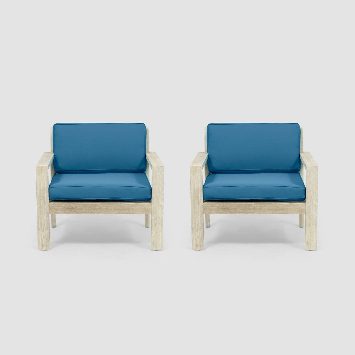 2pk Acacia Wood Club Chairs K130