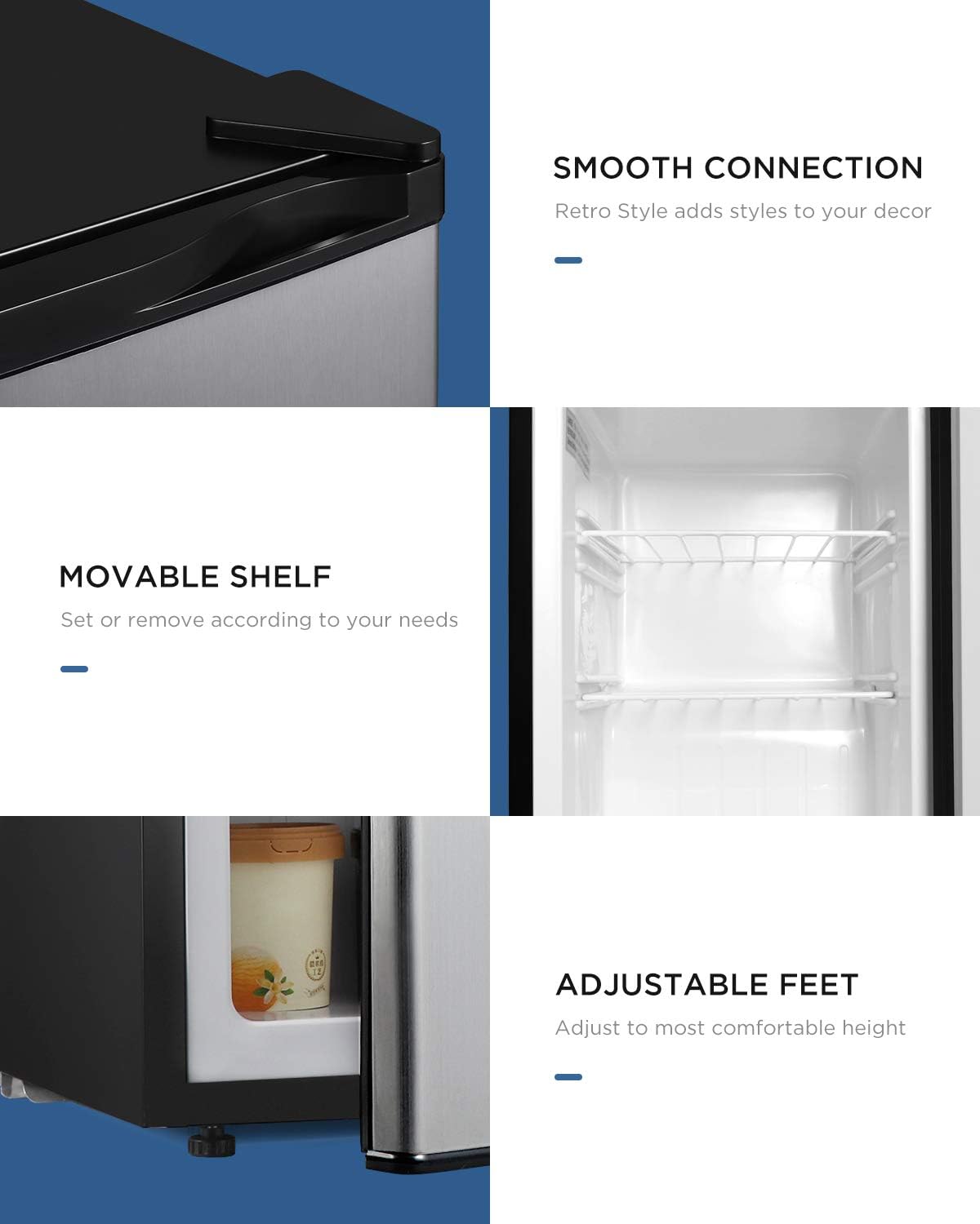 2.1 Cubic Feet Silver Compact Mini Freezer R547286