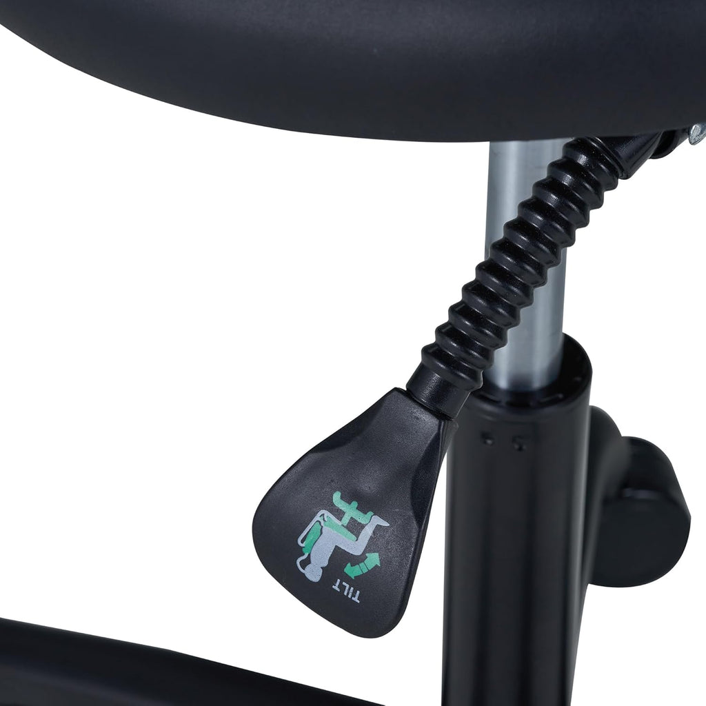 Black Ergonomic Saddle Stool with Aluminum Base C6035