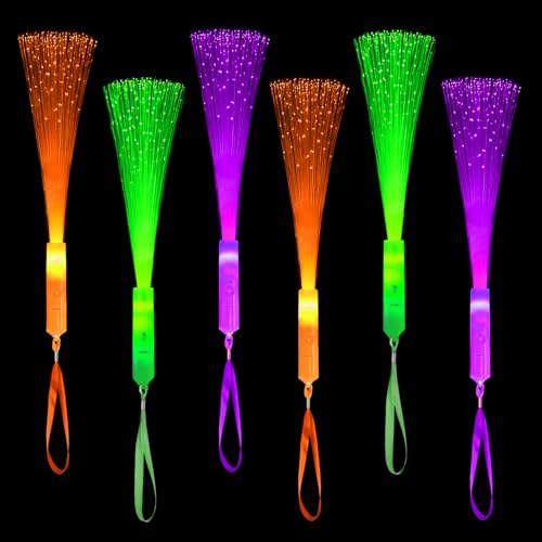 12 Pack Red White Green Fiber Optic Glow Sticks J970